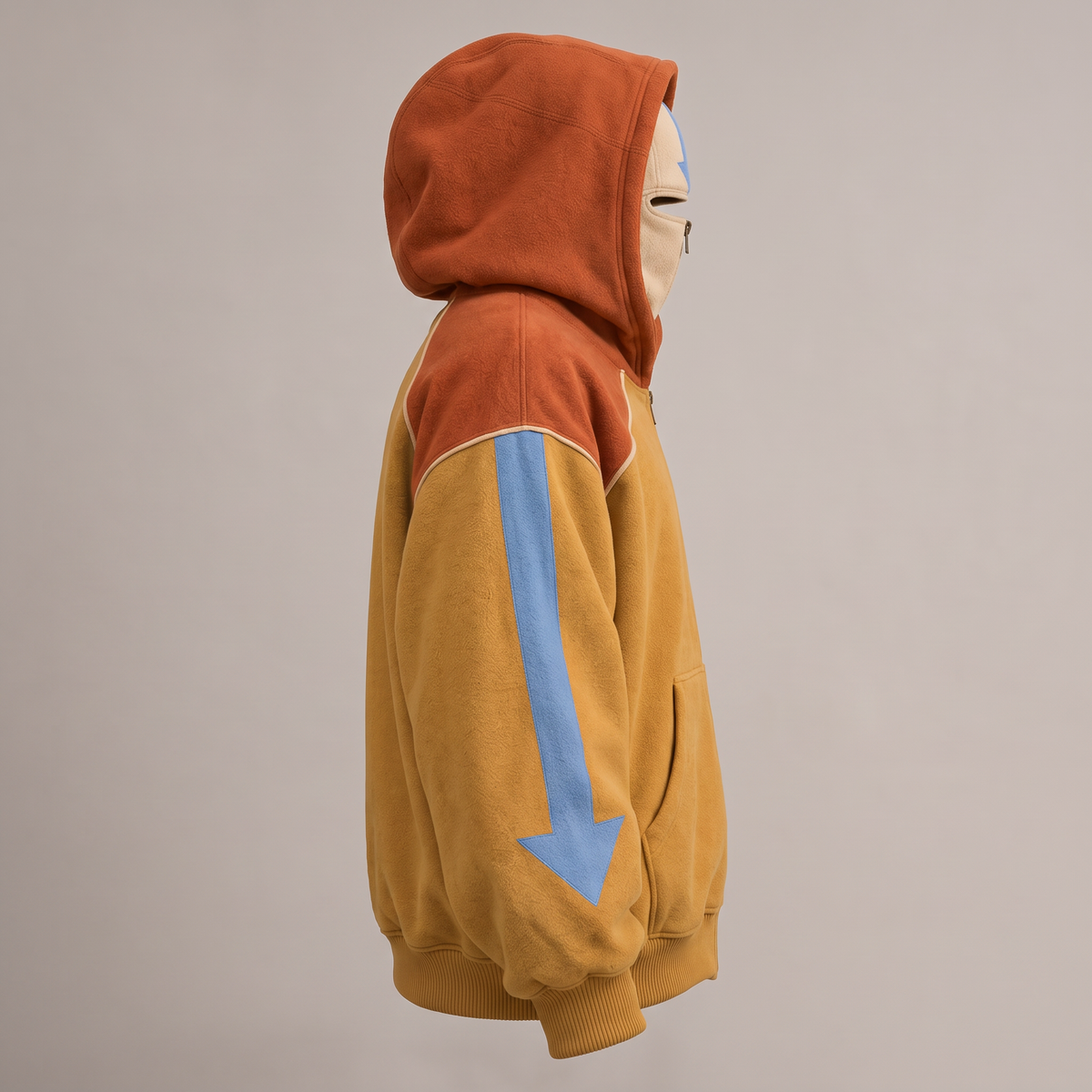 Side view showing the sleeve arrow